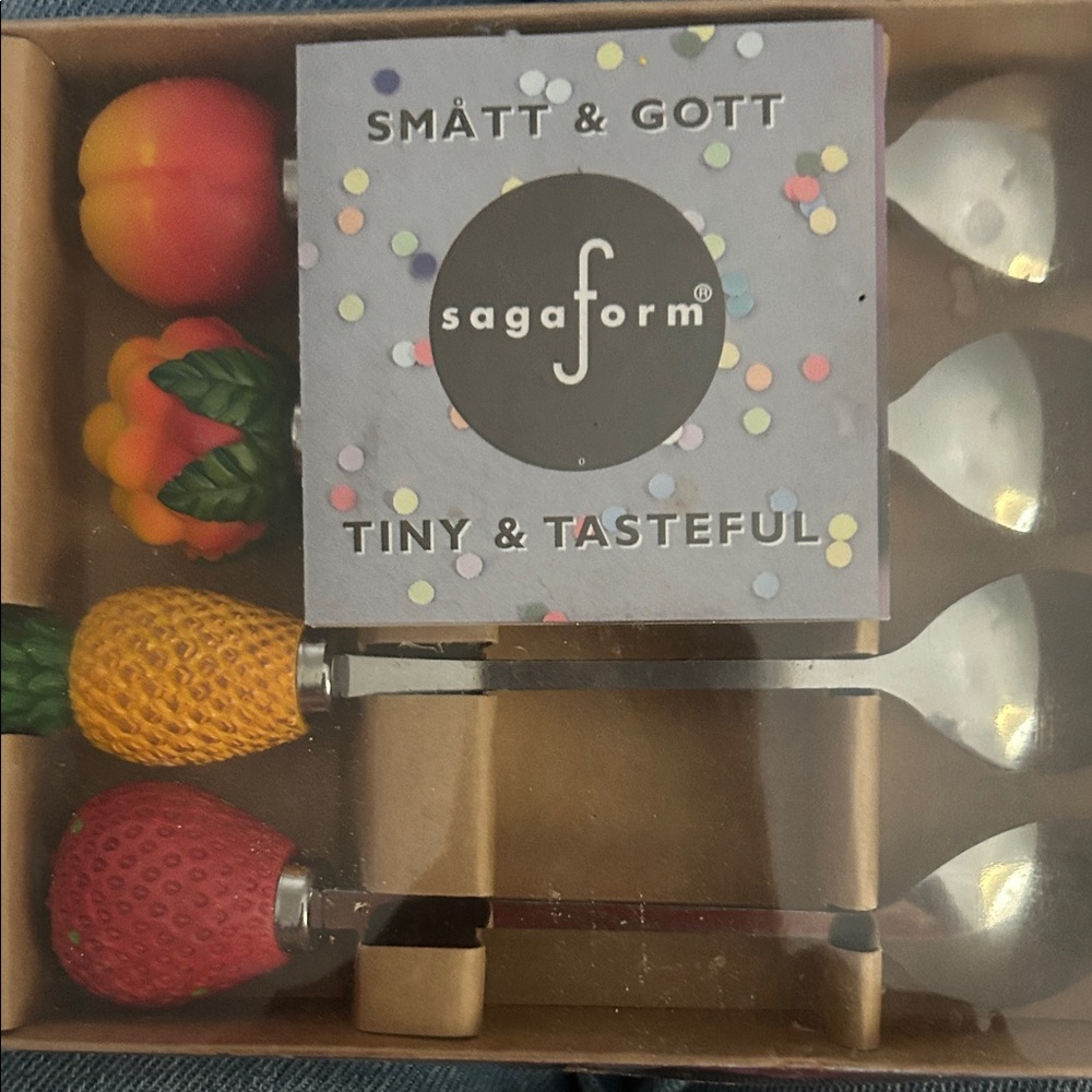 Sagaform Fruit-Handle Spoon Set - Strawberry, Pineapple, Berry & Peach $18
